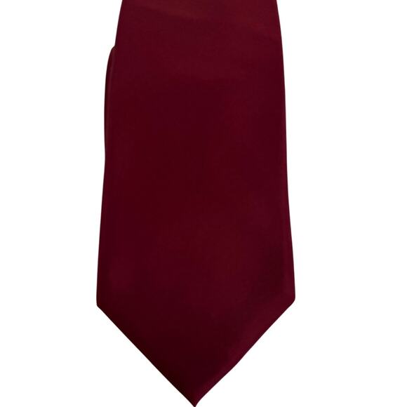 Michael Kors Men's Sapphire Silk Solid Burgundy Tie - Picture 2 of 5